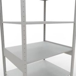 Schulte Lagertechnik Fachbodenregal MULTIplus150, Steck-Grundregal, B 1000 x T 800 x H 2500 mm, 6 Ebenen, bis 1400 kg, lichtgrau