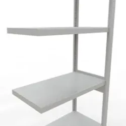 Schulte Lagertechnik Fachbodenregal-Stecksystem MULTIplus 250, Anbauregal, Längenriegel, 2500x750x400 mm, 6 Böden, lichtgrau