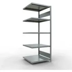 Schulte Lagertechnik Fachbodenregal-Stecksystem MULTIplus 250, Anbauregal, Längenriegel, 2000x750x800 mm, 5 Böden, verzinkt