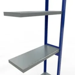 Schulte Lagertechnik Fachbodenregal-Stecksystem MULTIplus 250, Anbauregal, Längenriegel, 3000x750x300 mm, 7 Böden, enzianblau/verzinkt