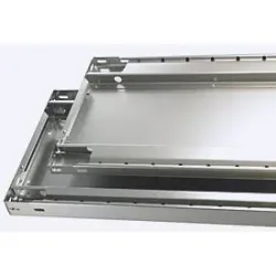 Schulte Lagertechnik Fachbodenregal-Stecksystem MULTIplus 250, Grundregal, Längenriegel, 2000x750x500 mm, 5 Böden, lichtgrau