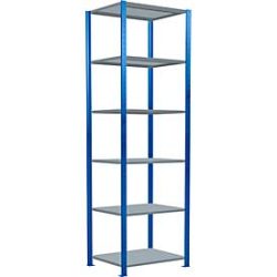 SCHULTE Fachbodenregal, enzianblau/verzinkt, Fachlast 250 kg, HxBxT 2.500 x 810 x 636 mm
