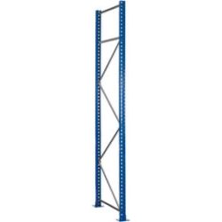 Schulte Lagertechnik Palettenregal-Ständerrahmen S610-M18-U, unmontiert, T 800 x H 2500 mm, Stützenbreite 76 mm, blau/verzinkt