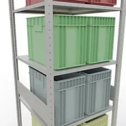 SCHULTE Lagertechnik - Stecks.Grundr. mit Längenriegel - 3000x750x800 mm, Typ 150 kg