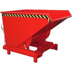 Bauer® Schwerlast-Kippbehälter, Tragkraft 4.000 kg, lackiert, Volumen 0,9 m³, RAL 3000 feuerrot