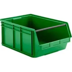 Sichtlagerkasten mit Tragestab SSI Schäfer LF 743, Polypropylen, L 715 x B 470 x H 300 mm, 74 l, grün
