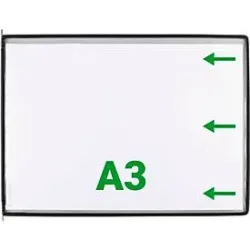 Sichttafel Tarifold DIN A3 quer, 10 St., alle Trägersysteme, Metalldrehzapfen, schwarz