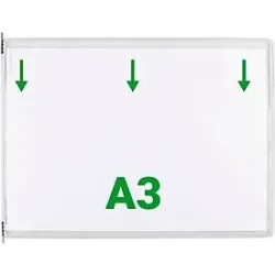Sichttafel Tarifold DIN A3 quer, 10 St., alle Trägersysteme, Metalldrehzapfen, weiss