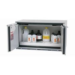 Sicherheits-Unterbauschrank Typ 30 asecos UB-T-30, Flügeltüren, Front Lichtgrau, B 1102 x T 574 x H 600 mm