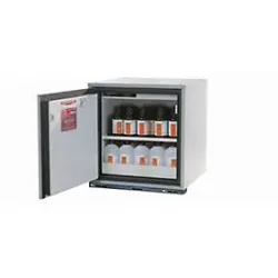 Sicherheits-Unterbauschrank Typ 90 asecos UB-T-90, Flügeltür, Anschlag links, Front Lichtgrau, B 593 x T 574 x H 600 mm