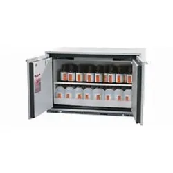 Sicherheits-Unterbauschrank Typ 90 asecos UB-T-90, Flügeltüren, Front Lichtgrau, B 893 x T 574 x H 600 mm