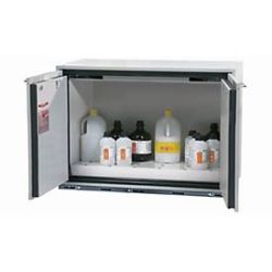 Sicherheits-Unterbauschrank Typ 90 asecos UB-T-90, Flügeltüren, Front Lichtgrau, B 1102 x T 600 x H 800 mm
