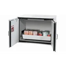Sicherheits-Unterbauschrank Typ 90 asecos UB-T-90, Flügeltüren, Front Lichtgrau, B 1102 x T 752 x H 800 mm