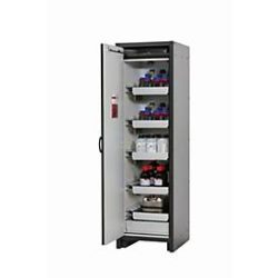 Sicherheitsschrank Typ 30 asecos Q-CLASSIC-30, Flügeltür, Anschlag links, Front asecos Silber, B 564 x T 620 x H 1947 mm