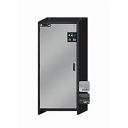Sicherheitsschrank Typ 30 asecos Q-CLASSIC-30, Flügeltür, Anschlag links, Front asecos Silber, B 864 x T 620 x H 1947 mm