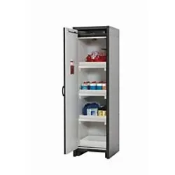 Sicherheitsschrank Typ 30 asecos Q-CLASSIC-30, Flügeltür, Anschlag links, Front Reinweiss, B 564 x T 620 x H 1947 mm