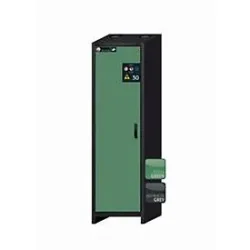 Sicherheitsschrank Typ 30 asecos Q-CLASSIC-30, Flügeltür, Anschlag links, Front Resedagrün, B 564 x T 620 x H 1947 mm