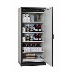Sicherheitsschrank Typ 30 asecos Q-CLASSIC-30, Flügeltür, Anschlag rechts, Front Lichtgrau, B 864 x T 620 x H 1947 mm