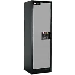 Sicherheitsschrank Typ 90 asecos, B 600 mm, Tür links, 3 Böden, asecos Silber