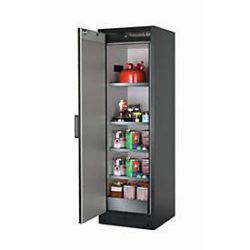 Sicherheitsschrank Typ 90 asecos Q-CLASSIC-90, Flügeltür, Anschlag links, Front asecos Silber, B 599 x T 615 x H 1953 mm