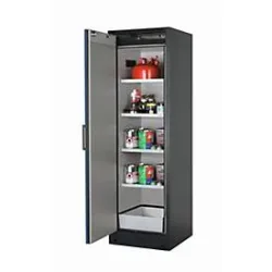 Sicherheitsschrank Typ 90 asecos Q-CLASSIC-90, Flügeltür, Anschlag links, Front Enzianblau, B 599 x T 615 x H 1953 mm