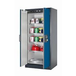 Sicherheitsschrank Typ 90 asecos Q-CLASSIC-90, Flügeltüren, Front Enzianblau, B 893 x T 615 x H 1953 mm
