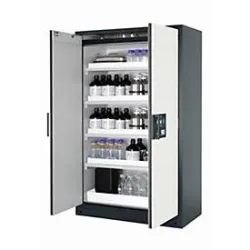 Sicherheitsschrank Typ 90 asecos Q-CLASSIC-90, Flügeltüren, Front Reinweiss, B 1193 x T 615 x H 1953 mm