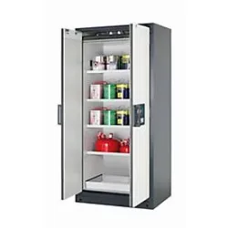 Sicherheitsschrank Typ 90 asecos Q-CLASSIC-90, Flügeltüren, Front Reinweiss, B 893 x T 615 x H 1953 mm