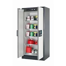 Sicherheitsschrank Typ 90 asecos Q-CLASSIC-90, Flügeltüren, Front Reinweiss, B 893 x T 615 x H 1953 mm