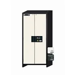 Sicherheitsschrank Typ 90 asecos Q-CLASSIC-90, Flügeltüren, Front Reinweiss, B 893 x T 615 x H 1953 mm