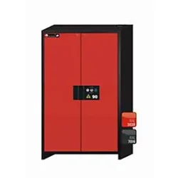 Sicherheitsschrank Typ 90 asecos Q-CLASSIC-90, Flügeltüren, Front Verkehrsrot, B 1193 x T 615 x H 1953 mm