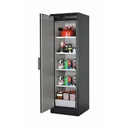 Sicherheitsschrank Typ 90 asecos Q-PEGASUS-90, Flügeltür mit Schliess-Automatik, Anschlag links, Front Lichtgrau, B 599 x T 615 x H 1953 mm