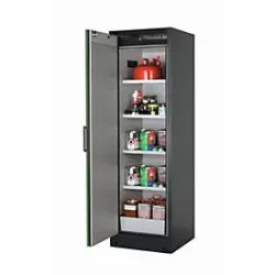 Sicherheitsschrank Typ 90 asecos Q-PEGASUS-90, Flügeltür mit Schliess-Automatik, Anschlag links, Front Resedagrün, B 599 x T 615 x H 1953 mm