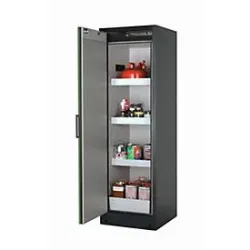 Sicherheitsschrank Typ 90 asecos Q-PEGASUS-90, Flügeltür mit Schliess-Automatik, Anschlag links, Front Resedagrün, B 599 x T 615 x H 1953 mm
