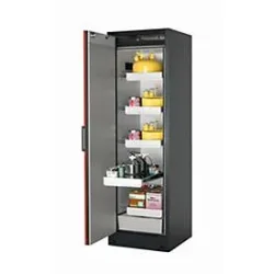 Sicherheitsschrank Typ 90 asecos Q-PEGASUS-90, Flügeltür mit Schliess-Automatik, Anschlag links, Front Verkehrsrot, B 599 x T 615 x H 1953 mm