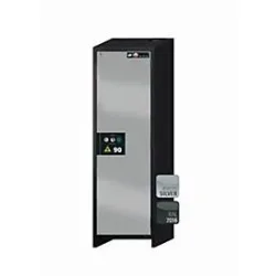 Sicherheitsschrank Typ 90 asecos Q-PEGASUS-90, Flügeltür mit Schliess-Automatik, Anschlag rechts, Front asecos Silber, B 599 x T 615 x H 1953 mm