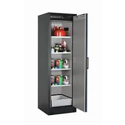 Sicherheitsschrank Typ 90 asecos Q-PEGASUS-90, Flügeltür mit Schliess-Automatik, Anschlag rechts, Front Enzianblau, B 599 x T 615 x H 1953 mm
