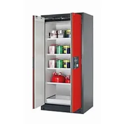Sicherheitsschrank Typ 90 asecos Q-PEGASUS-90, Flügeltüren mit Schliess-Automatik, Einhandbedienung, Front Verkehrsrot, B 893 x T 615 x H 1953 mm