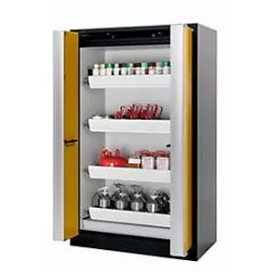 Sicherheitsschrank Typ 90 asecos Q-PHOENIX-90, Falttüren, Front Sicherheitsgelb, B 1193 x T 615 x H 1953 mm