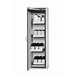 Sicherheitsschrank Typ 90 asecos S-CLASSIC-90, Flügeltür mit Türfeststellanlage, Anschlag links, Front Lichtgrau, B 596 x T 616 x H 1968 mm