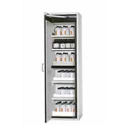 Sicherheitsschrank Typ 90 asecos S-CLASSIC-90, Flügeltür mit Türfeststellanlage, Anschlag links, Front Lichtgrau, B 596 x T 616 x H 1968 mm