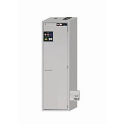 Sicherheitsschrank Typ 90 asecos S-CLASSIC-90, Flügeltür mit Türfeststellanlage, Anschlag rechts, Front Lichtgrau, B 596 x T 616 x H 1968 mm