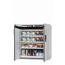 Sicherheitsschrank Typ 90 asecos S-CLASSIC-90, Flügeltüren mit Türfeststellanlage, Front Lichtgrau, B 1196 x T 616 x H 1298 mm