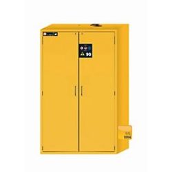 Sicherheitsschrank Typ 90 asecos S-CLASSIC-90, Flügeltüren mit Türfeststellanlage, Front Sicherheitsgelb, B 1196 x T 616 x H 1968 mm