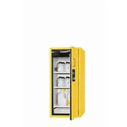 Sicherheitsschrank Typ 90 asecos S-PEGASUS-90, Flügeltür mit Schliess-Automatik, Anschlag rechts, Front Sicherheitsgelb, B 596 x T 616 x H 1298 mm