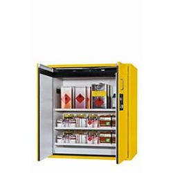 Sicherheitsschrank Typ 90 asecos S-PEGASUS-90, Flügeltüren mit Schliess-Automatik, Einhandbedienung, Front Sicherheitsgelb, B 1196 x T 616 x H 1298 mm