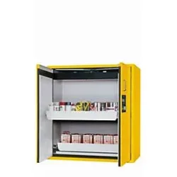 Sicherheitsschrank Typ 90 asecos S-PEGASUS-90, Flügeltüren mit Schliess-Automatik, Einhandbedienung, Front Sicherheitsgelb, B 1196 x T 616 x H 1298 mm