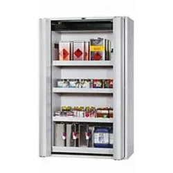 Sicherheitsschrank Typ 90 asecos S-PHOENIX touchless-90, vollautomatische Falttüren mit Sensor, Front Lichtgrau, B 1196 x T 616 x H 1968 mm