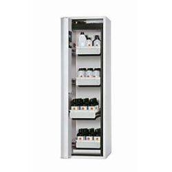 Sicherheitsschrank Typ 90 asecos S-PHOENIX Vol.2-90, Falttür mit Schliess-Automatik, Anschlag links, Front Lichtgrau, B 596 x T 616 x H 1968 mm