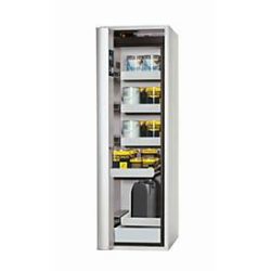 Sicherheitsschrank Typ 90 asecos S-PHOENIX Vol.2-90, Falttür mit Schliess-Automatik, Anschlag links, Front Lichtgrau, B 596 x T 749 x H 1968 mm